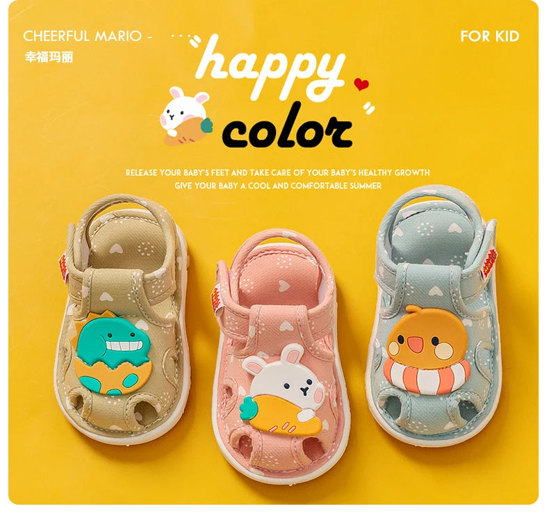 Cheerful Mario Baby shoes Cute vocalizing baby shoes Cartoon animal toddler shoes for boys and girls