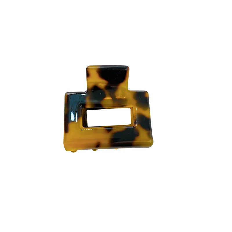 2024 Korea New Fine Vintage Women 3.5CM Small Hairpins Acrylic Tortoise-Shell Square Crab Hair Claw Clips For Girls Accessories