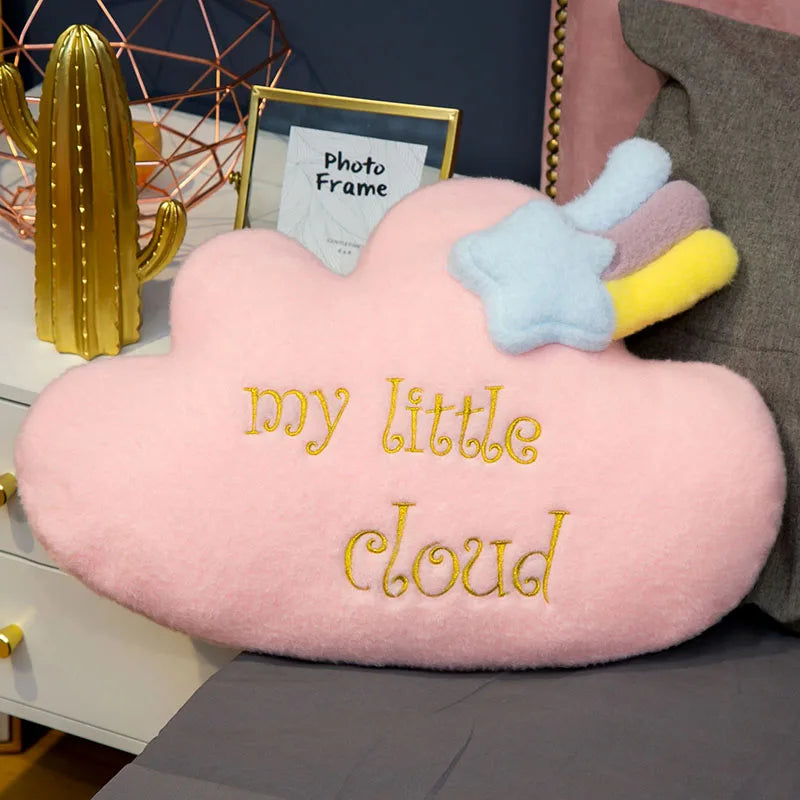 Cute Rainbow Cloud Sun Star Throw Pillow Cushion Rainbow Plush Toy Baby Kids Bedroom Decoration Toy Pillow Sofa Cushion