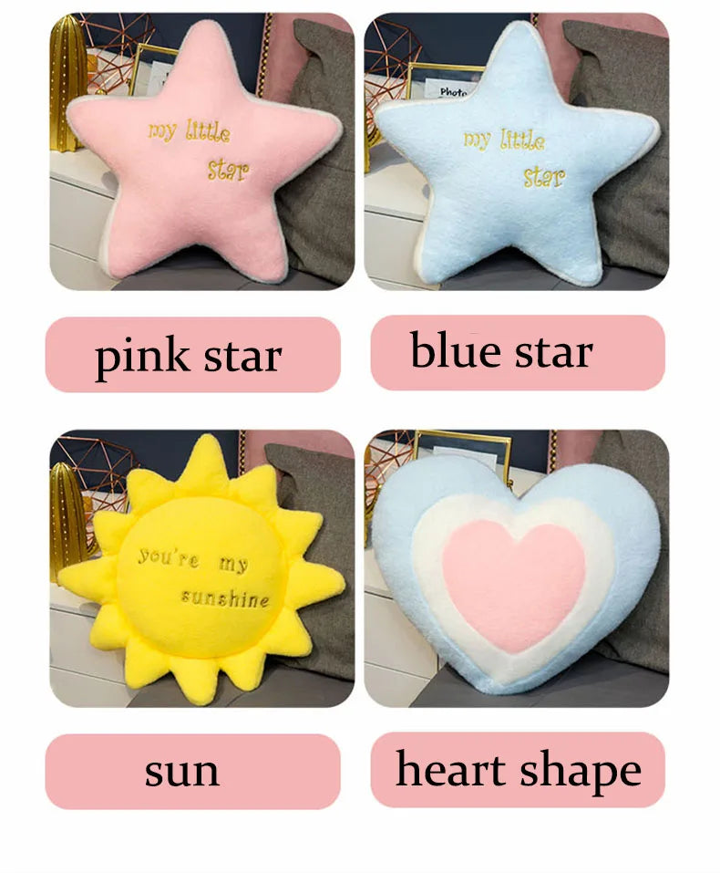 Cute Rainbow Cloud Sun Star Throw Pillow Cushion Rainbow Plush Toy Baby Kids Bedroom Decoration Toy Pillow Sofa Cushion