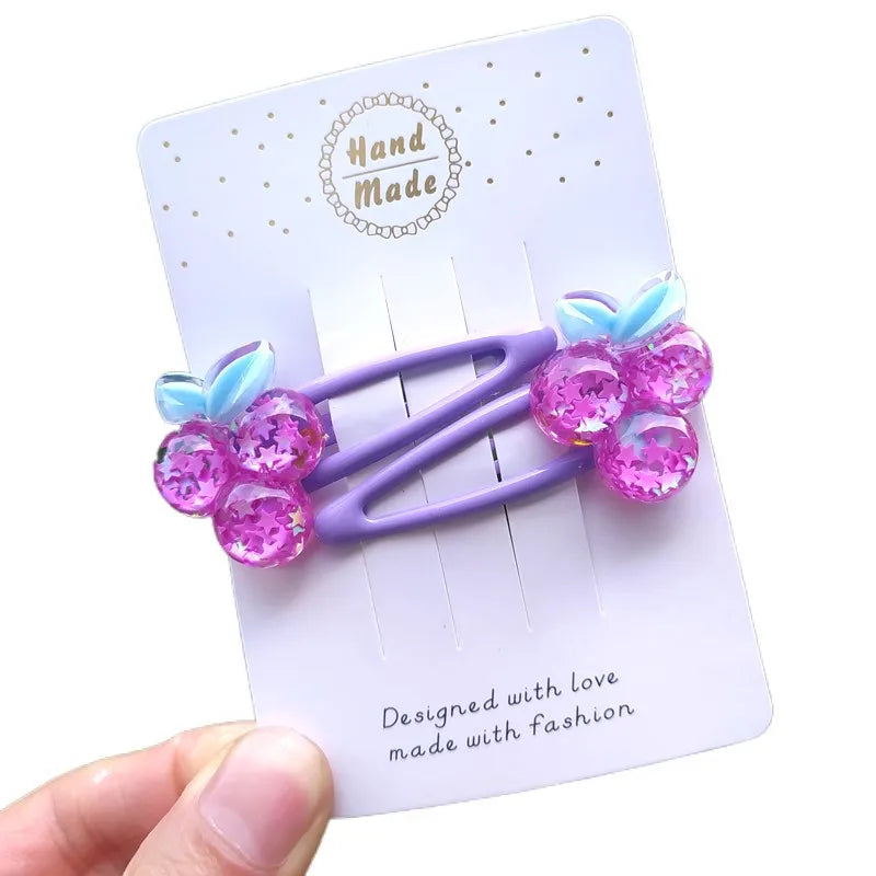 2PCS Cute Star Flower Grape Princess Headwear Kids Elastic Hair Bands Cartoon Baby Headdress Children Ropes Girls Accessories