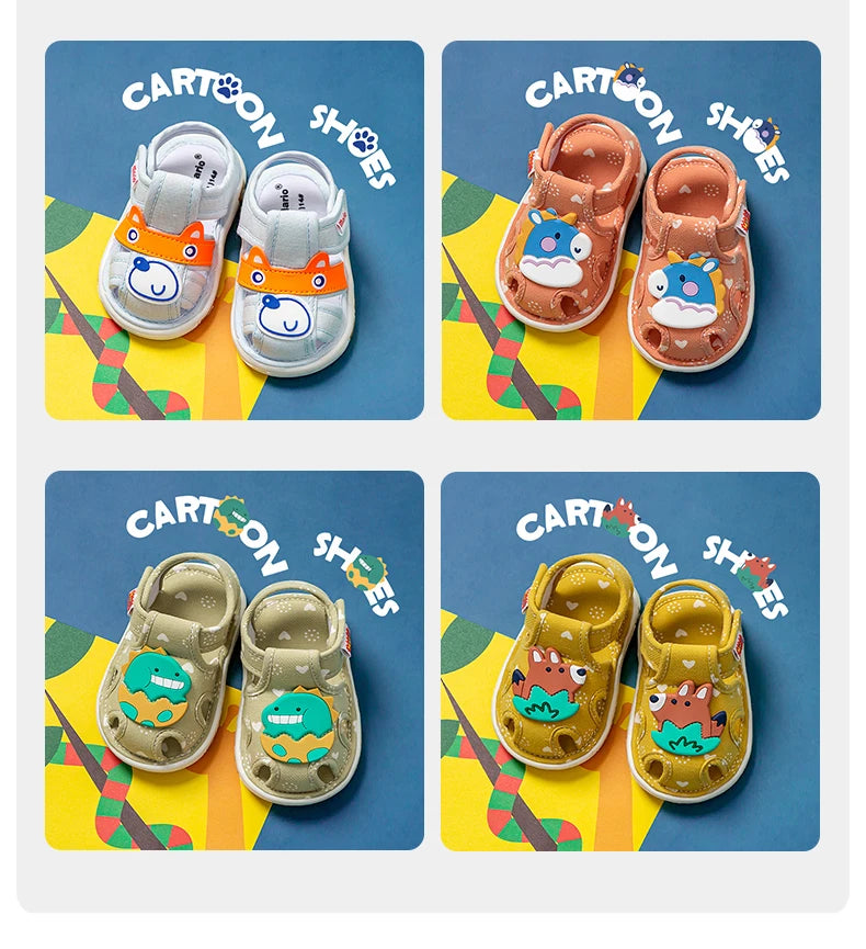 Cheerful Mario Baby shoes Cute vocalizing baby shoes Cartoon animal toddler shoes for boys and girls
