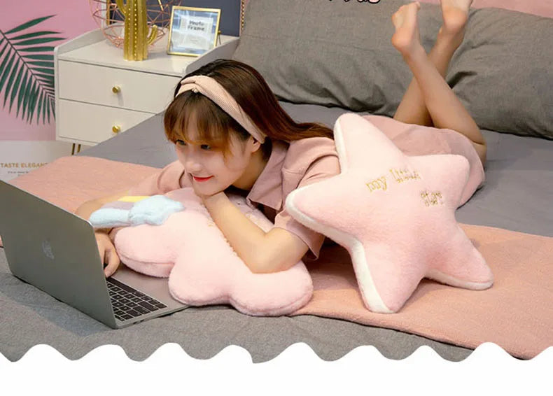 Cute Rainbow Cloud Sun Star Throw Pillow Cushion Rainbow Plush Toy Baby Kids Bedroom Decoration Toy Pillow Sofa Cushion