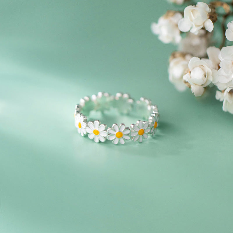 Кольцо Женское Chic Fresh Daisy Opening Ring Lady Delicate Flower Gift Everyday Jewelry For Teen Girls Accessories For Women
