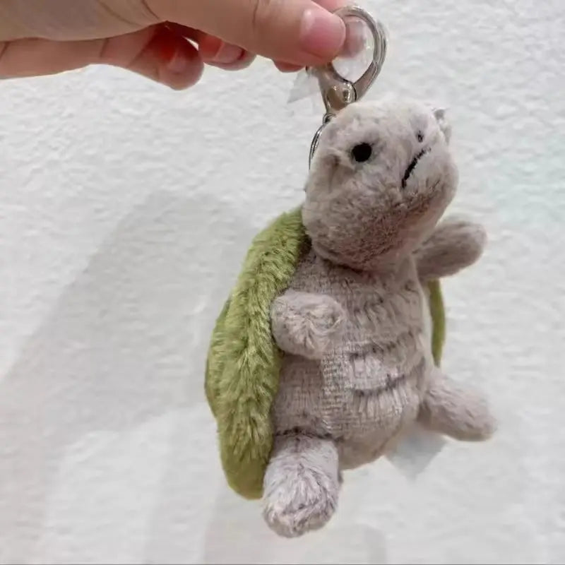 Original Jellycat Mr Timmy Turtle Pendant Keychain Cute Girl Bag Doll Plush Toy Key Ring Cute Turtle Plush Toy Baby Doll Gifts
