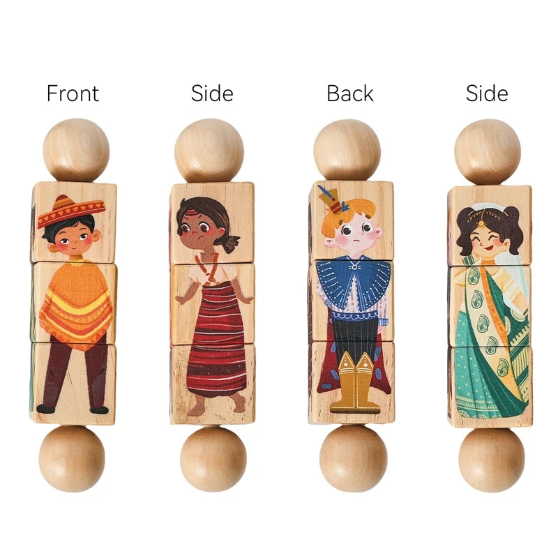 Baby Wooden Rotating Jigsaw Puzzle Hand bell Toy Montessori Educational Sensory Cognition Toys Wooden Music Rattle Toy Baby Gift