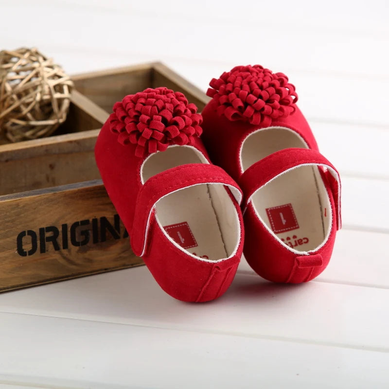 Spring and Autumn 0-18M Newborn Baby Shoes Flower Decoration Princess Shoes Fashion Preschool Soft Soled Anti Slip Baby Shoes