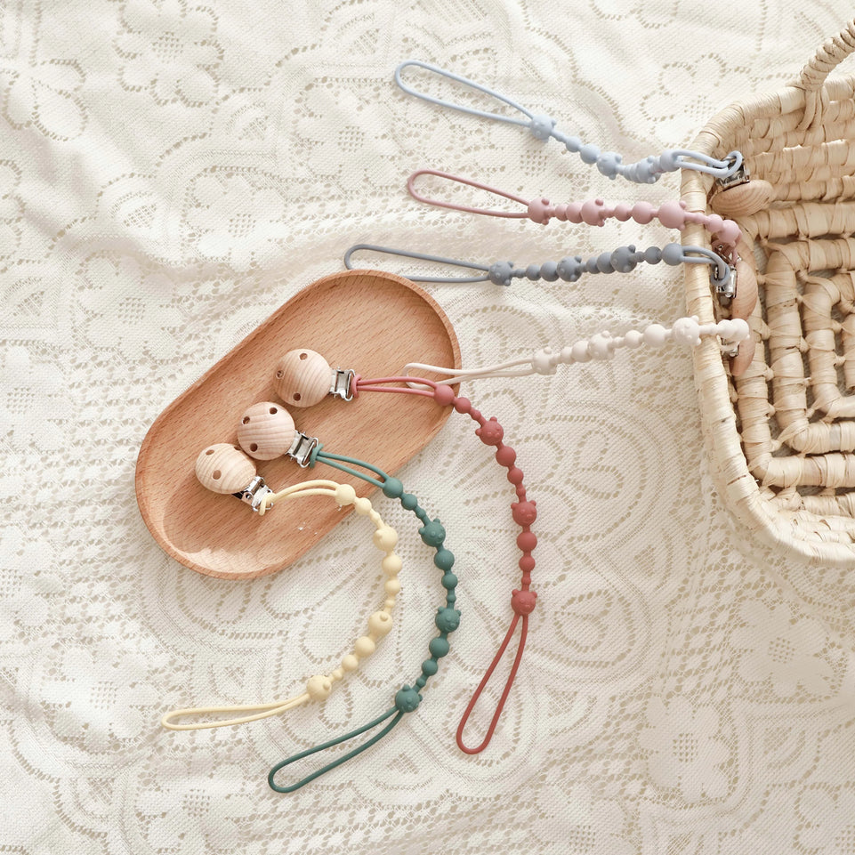 1/4PCS New Baby Gift Teether Chain BPA Free Silicone Baby Pacifier Clip Portable Nipple Holder Teether Toys Baby Accessories