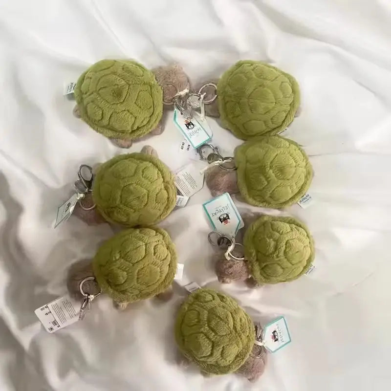 Original Jellycat Mr Timmy Turtle Pendant Keychain Cute Girl Bag Doll Plush Toy Key Ring Cute Turtle Plush Toy Baby Doll Gifts