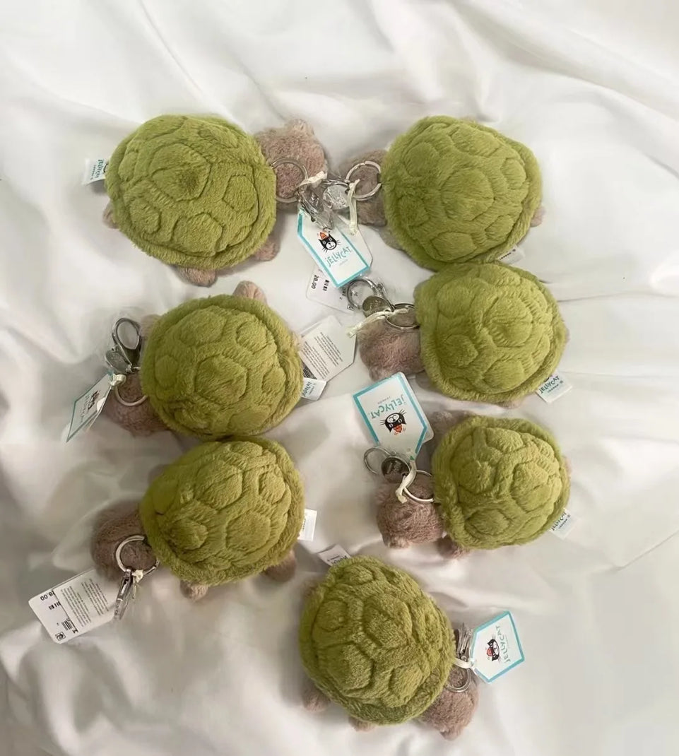 Original Jellycat Mr Timmy Turtle Pendant Keychain Cute Girl Bag Doll Plush Toy Key Ring Cute Turtle Plush Toy Baby Doll Gifts