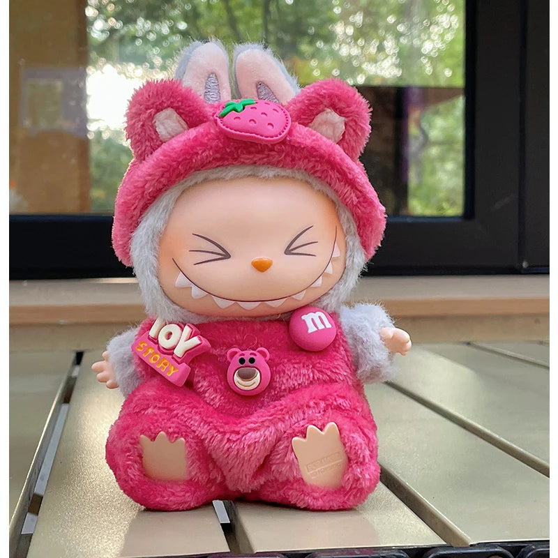 New Doll Clothes Pendant Set LABUBU sitting party clothes Bear Hat Love Sweater Set DIY Doll Accessories Fun Cute Baby Clothes