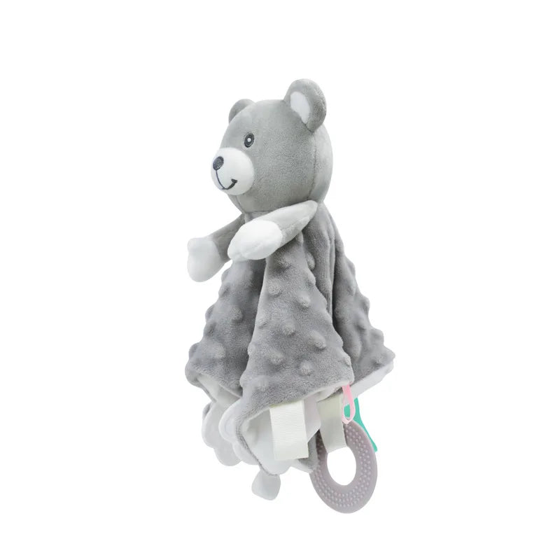 Personalized Baby Security Blanket Teether Plush Stuffed Toy Custom Blanket Comforter Bunny Elephant Soothe Appease Baby Gift