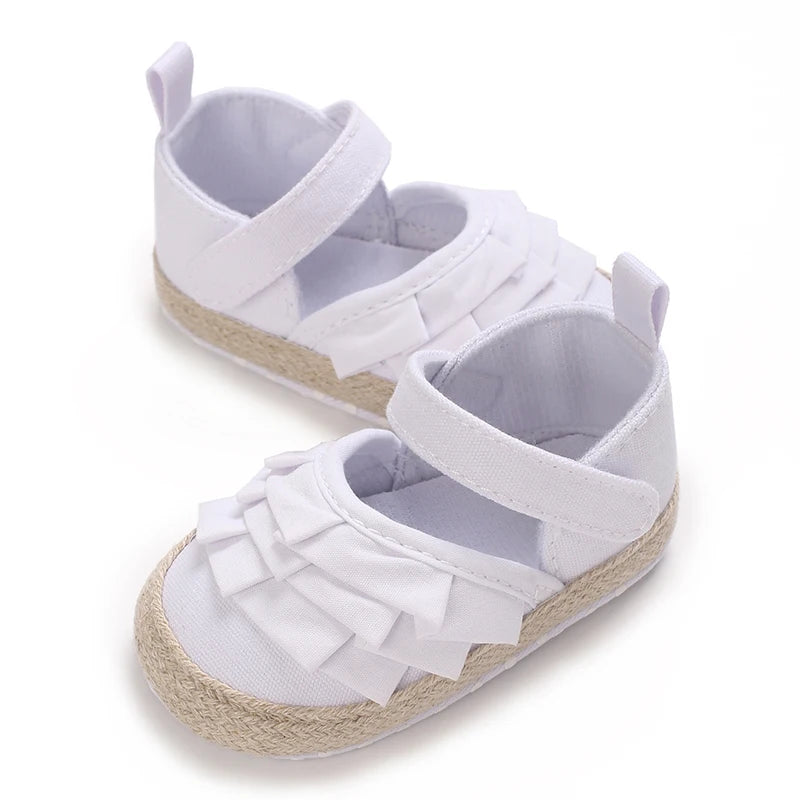 Newborn Baby Shoes Girls' Baby Baby Shoes Princess Flower Baby Cotton Sole First Walking Shoes For 0-18 Months