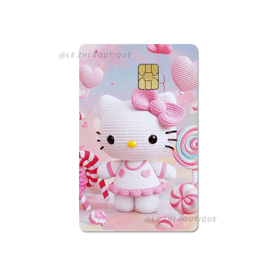Anime Cartoon Sanrio Hello Kitty Credit Card Stickers Kawaii Waterproof Bank Card Bus Metro Sticker Decoration Girls Accessories