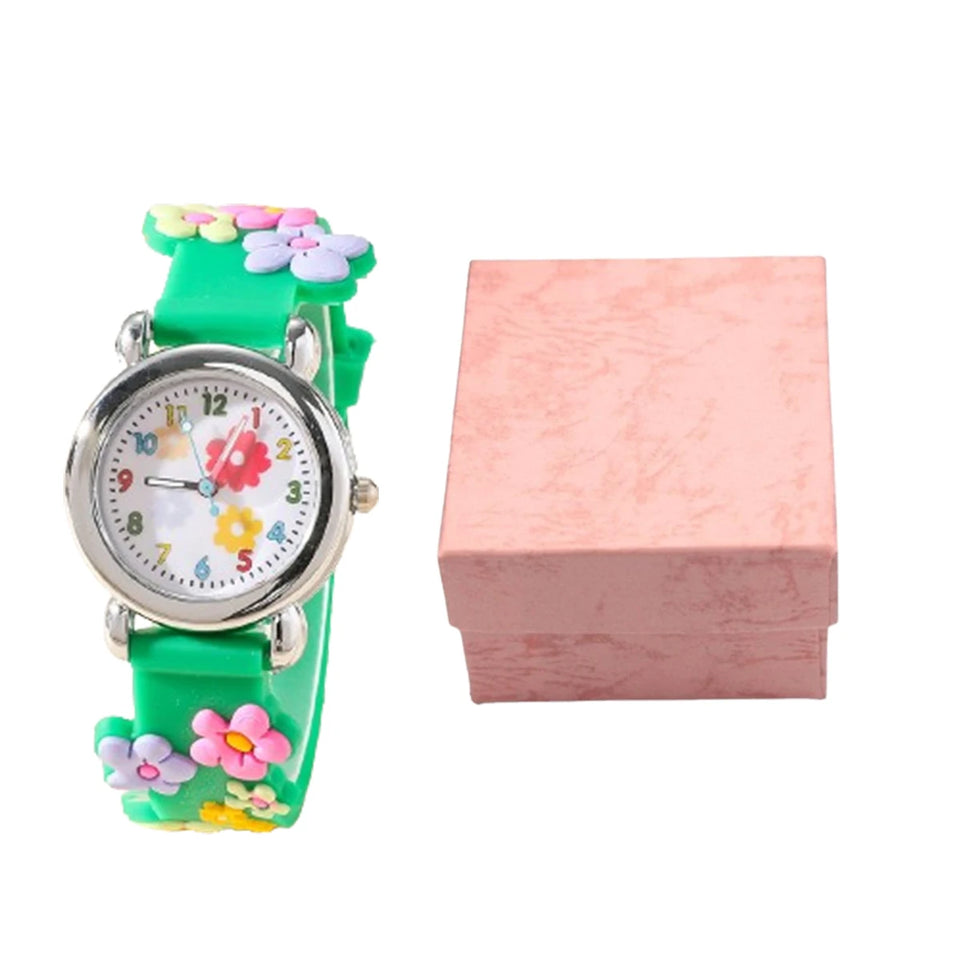 1pc/2pcs/3pcs-Cute creative flower style unicorn quartz watch for children, bracelet necklace set, girls' accessories