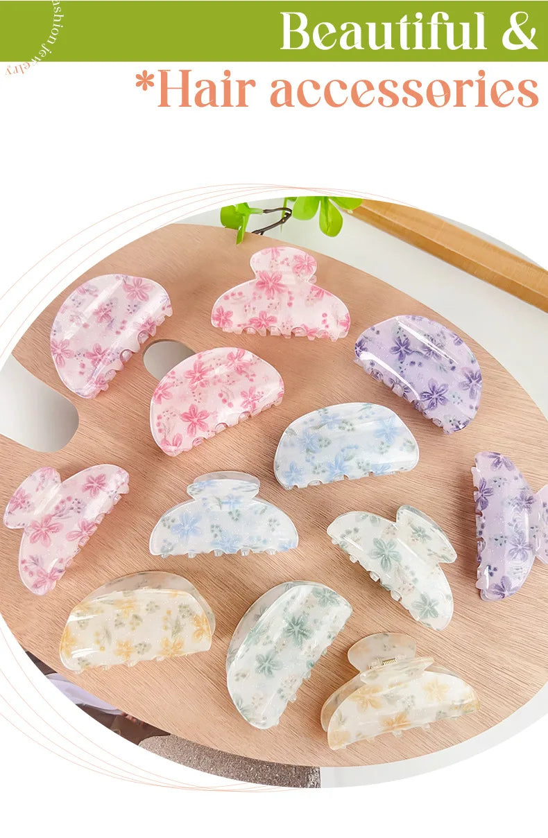 Artistic hair claw clip Flowers hair claws Floral hair claw Sweet hair clip claw Hair clips for girls Accessories for women