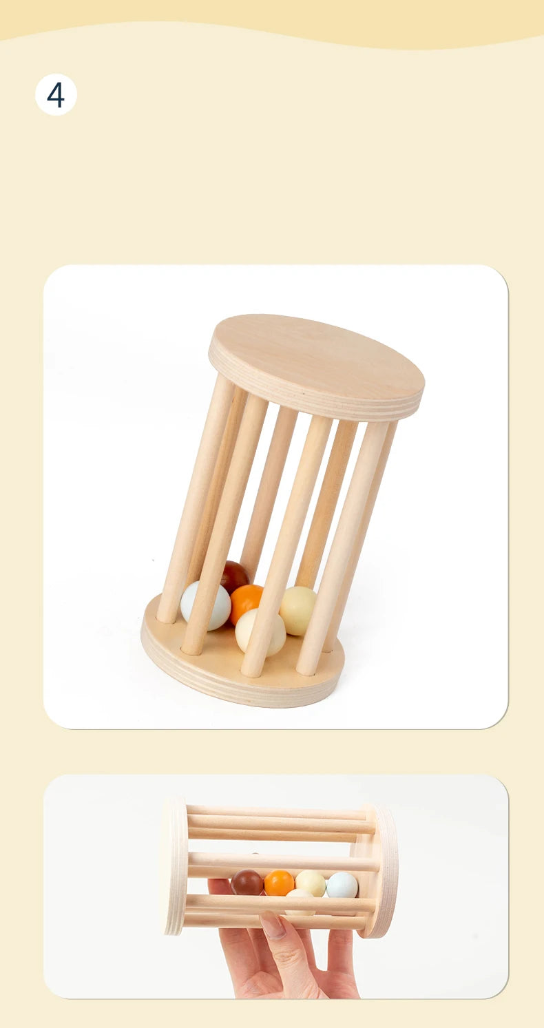 Baby Handheld Bell, Ringing Instrument, Early Childhood Education, Soothing Bed Bell, Wooden Gripping, Chewing Toy baby gift
