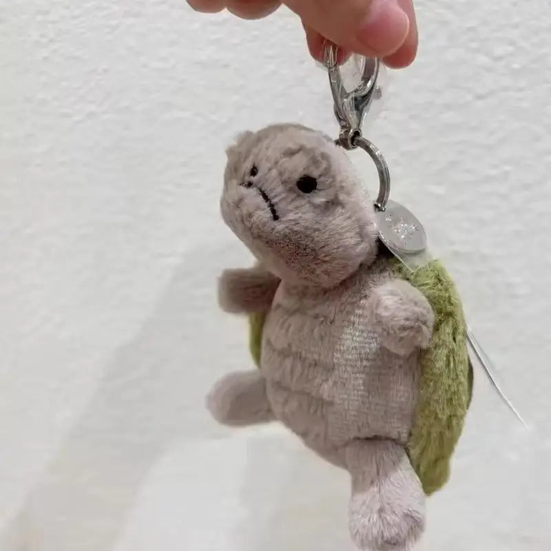 Original Jellycat Mr Timmy Turtle Pendant Keychain Cute Girl Bag Doll Plush Toy Key Ring Cute Turtle Plush Toy Baby Doll Gifts
