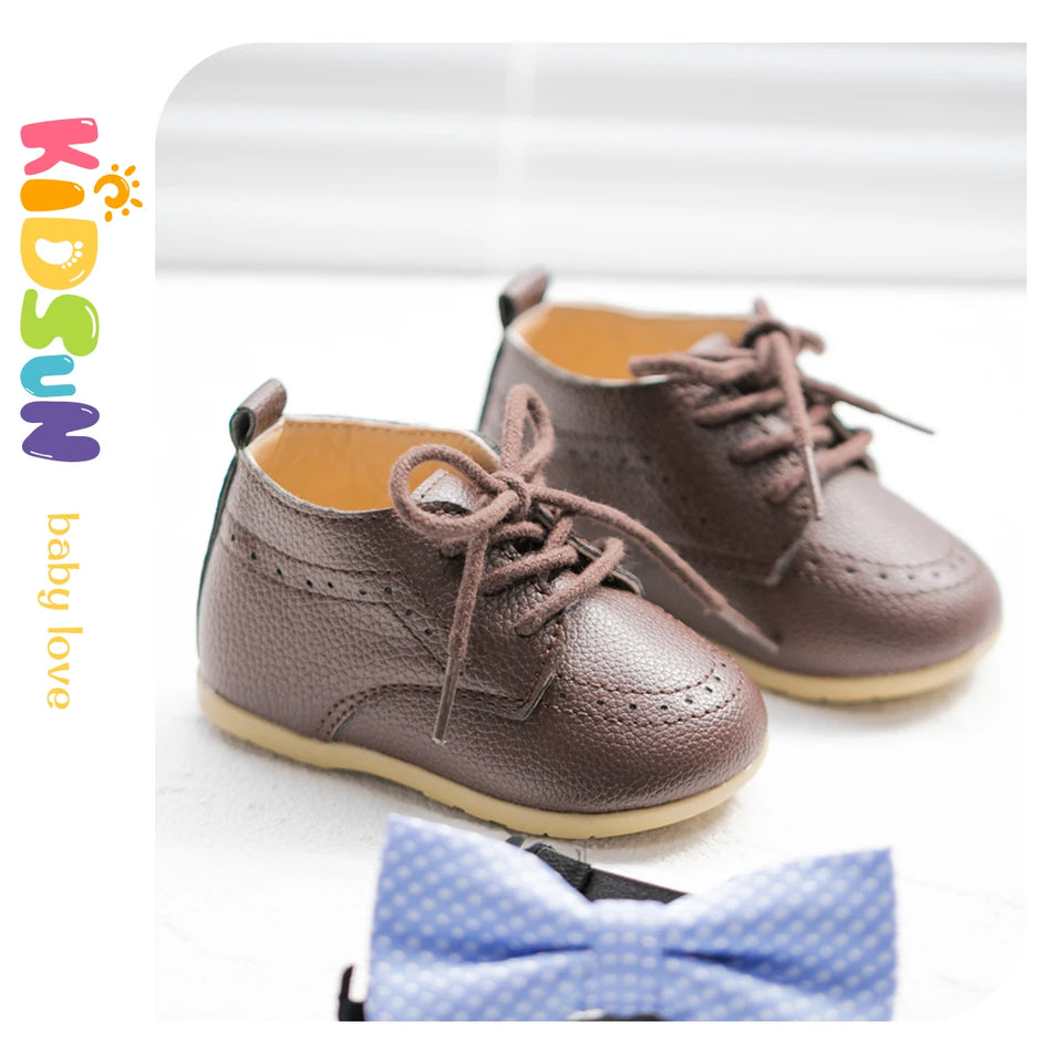 Classic Lace-up Baby Shoes Spring Boy and Girl British Style Baby Shoes Multi-color Baby Rubber Soles Non-slip Walking Shoes
