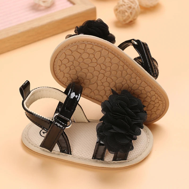 Baby Shoes Baby Shoes 0-18 Months Female Infant Fashion Flower Sandals Non slip Soft Sole Walking Shoes