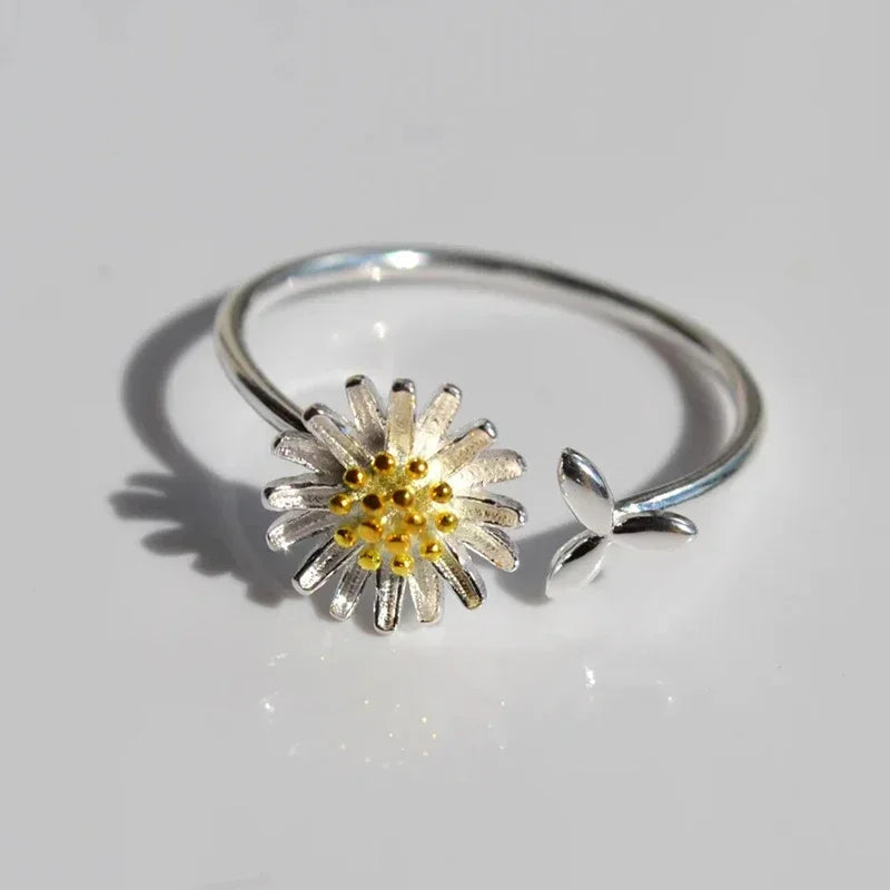 Кольцо Женское Chic Fresh Daisy Opening Ring Lady Delicate Flower Gift Everyday Jewelry For Teen Girls Accessories For Women