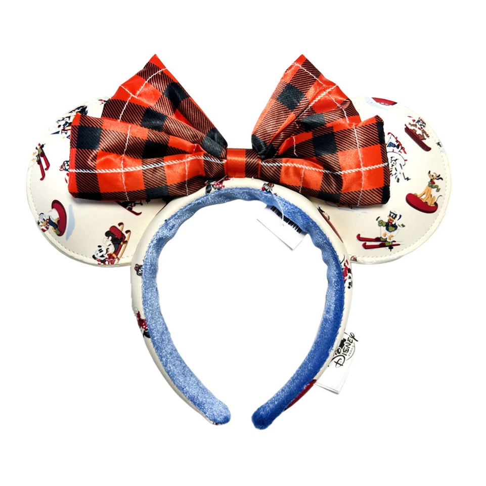 Minnie Mouse Ear Headband For Women Disneyland Headband Mickey Adult/Child Ears Leather Plush Sequin Cosplay Girls Accessories
