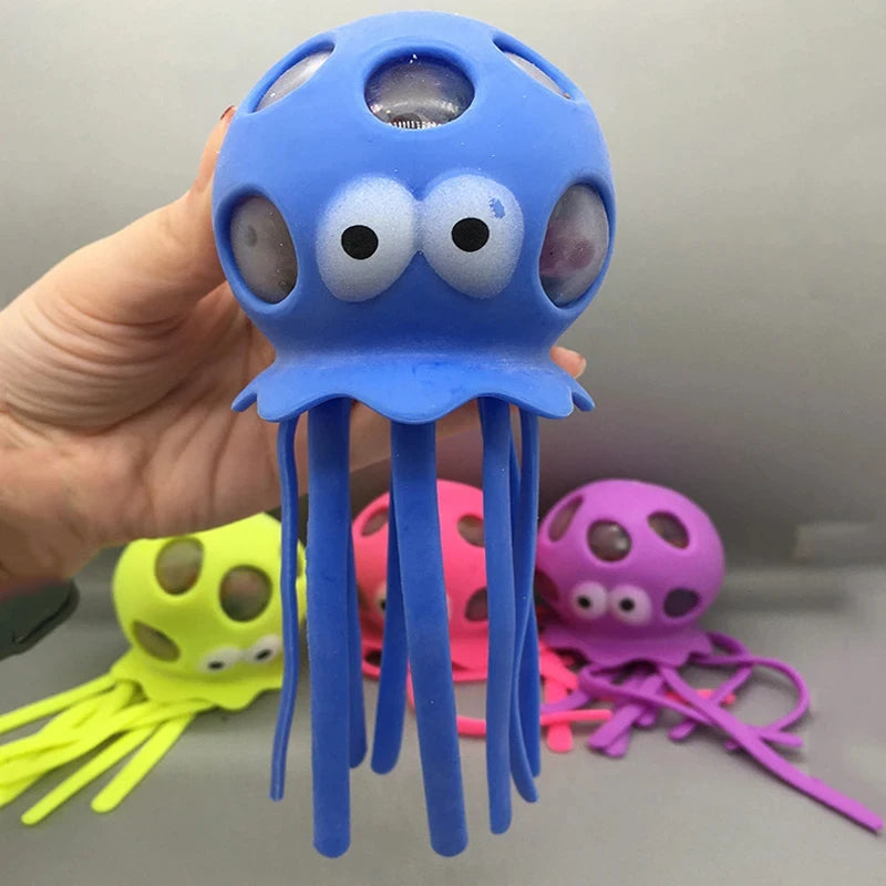 Summer Swimming Play Water Bathroom Toy Baby Bath Toys Sponge Water Absorbing Octopus Squeezing Stress Relief Toys for Children