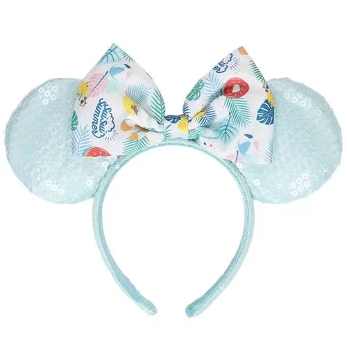 Minnie Mouse Ear Headband For Women Disneyland Headband Mickey Adult/Child Ears Leather Plush Sequin Cosplay Girls Accessories