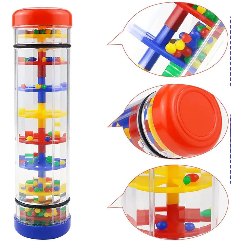 Montessori Baby Rain Stick Musical Toy Baby Rattles Early Educational Toy Musical Instrument Sensory Toys for Kids Children Gift