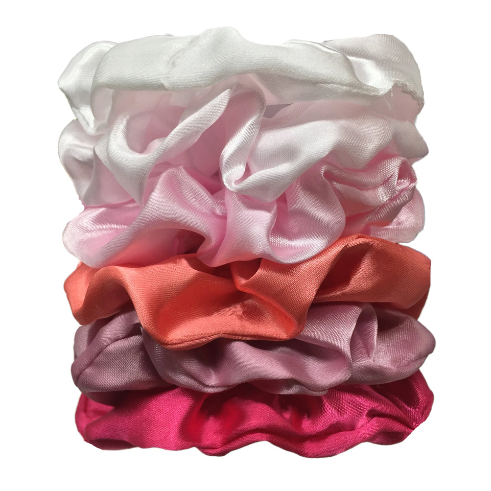 6pcs/lot Hair Scrunchies Bands Scrunchy Ties Ropes Ponytail Holder for Women or Girls Accessories Satin Headwear Solid 100 Color