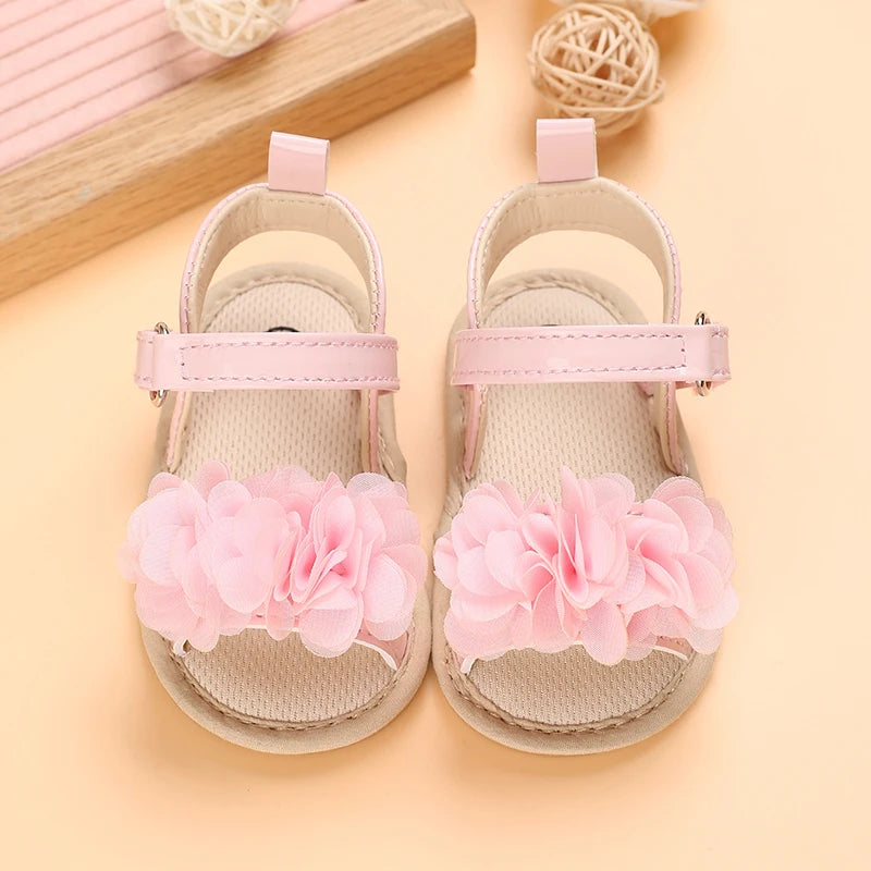 Baby Shoes Baby Shoes 0-18 Months Female Infant Fashion Flower Sandals Non slip Soft Sole Walking Shoes