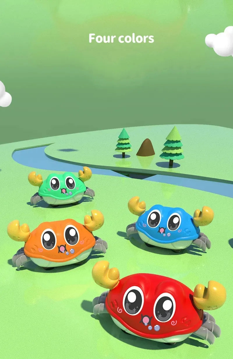 Crawling Crab Tummy Time Walking Dancing Toy Baby Sensory Toy Learning Crawl Gifts Double Force Walking Crawling Toys