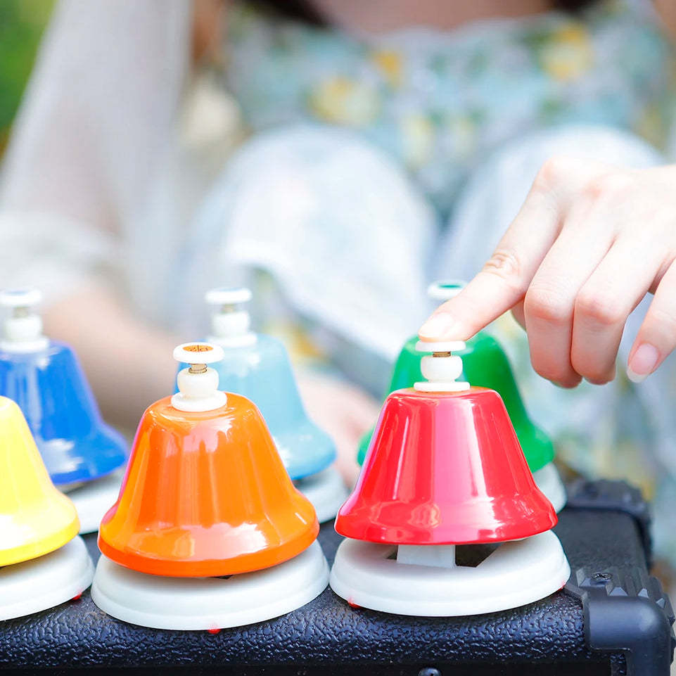 Orff Musical Instrument Set Colorful 8-Note Hand Bell Children's Music Toy Baby Early Education Beautiful Christmas Gift
