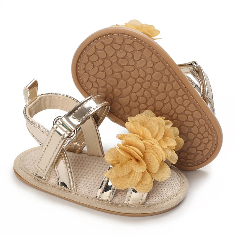 Baby Shoes Baby Shoes 0-18 Months Female Infant Fashion Flower Sandals Non slip Soft Sole Walking Shoes