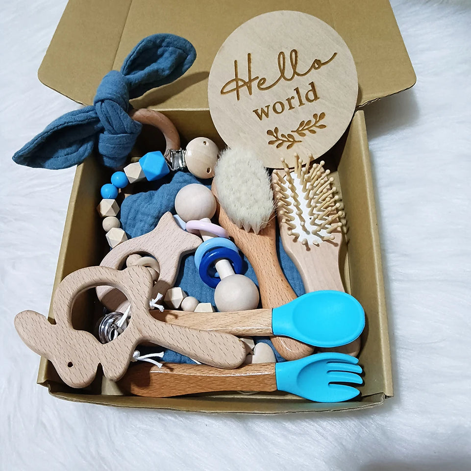 10 Pieces Of Personalized Name Newborn Bath Toy Gift Set 0-12 Months Old Baby Rattle Toy Baby Boy Girl Birth Name Plate Gift Set