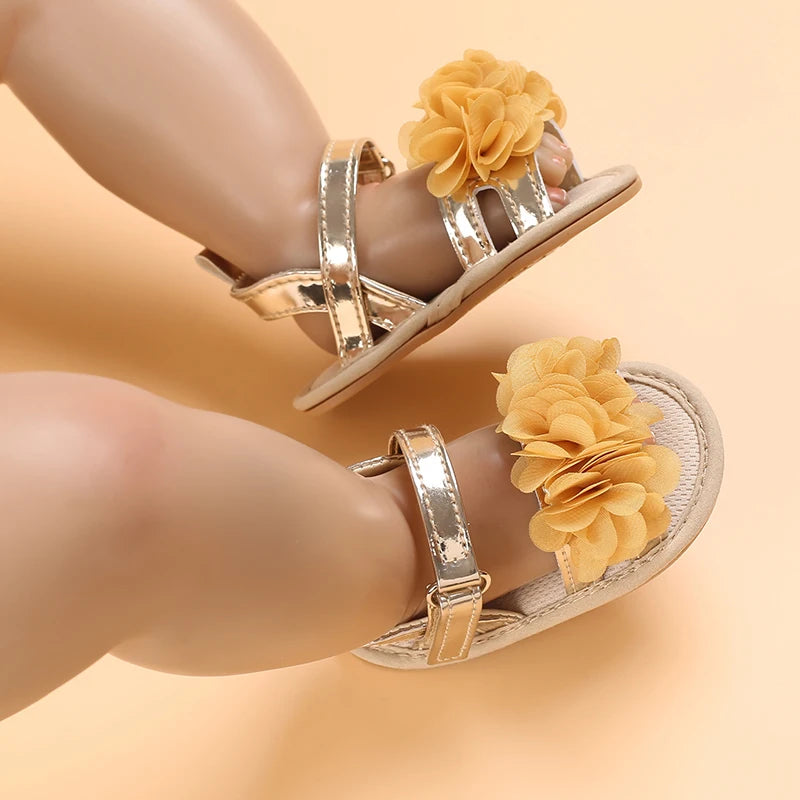 Baby Shoes Baby Shoes 0-18 Months Female Infant Fashion Flower Sandals Non slip Soft Sole Walking Shoes