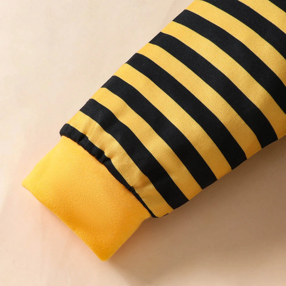 Infant Baby Clothes Sets Boys Girls Long Sleeve Cartoon Prints Romper Bodysuit Striped Pants Hat 3Pieces Outfits Baby Clothing