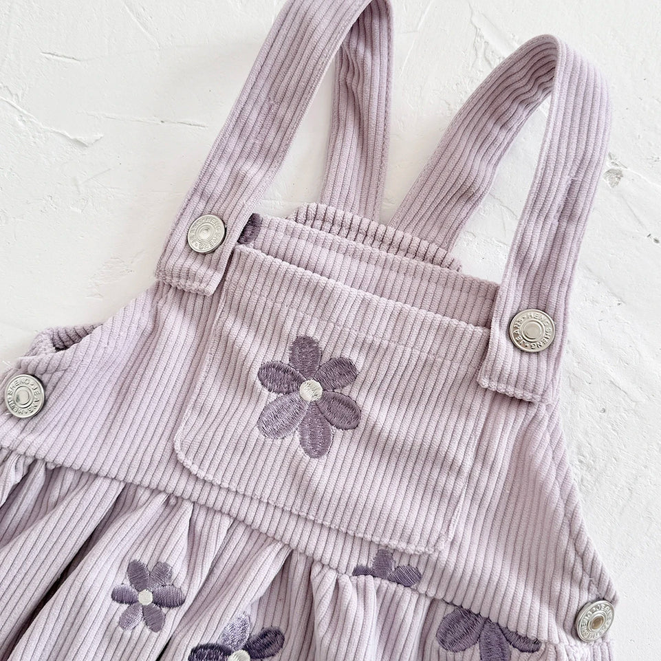 Ins Baby Clothes Girls Denim Dresses Flowers Embroidery Strap Skirt Infant Kids' Dresses One-piece Overall 2 Years Girl Clothes