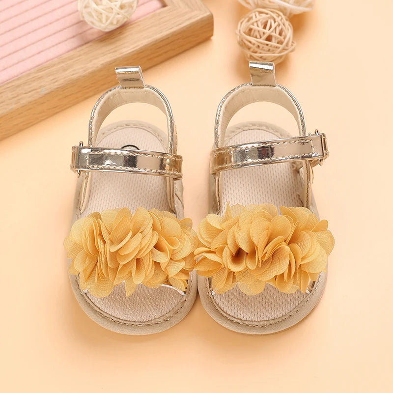 Baby Shoes Baby Shoes 0-18 Months Female Infant Fashion Flower Sandals Non slip Soft Sole Walking Shoes