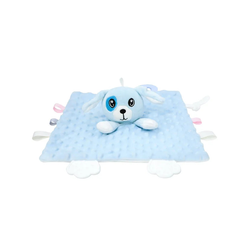 Personalized Baby Security Blanket Teether Plush Stuffed Toy Custom Blanket Comforter Bunny Elephant Soothe Appease Baby Gift