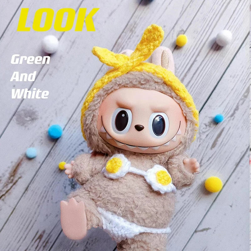Labubu Clothing Summer Clothes Bikini Baby Clothes Glue Doll Pendant Potato Chip Clothes Replace Packaging Decoration