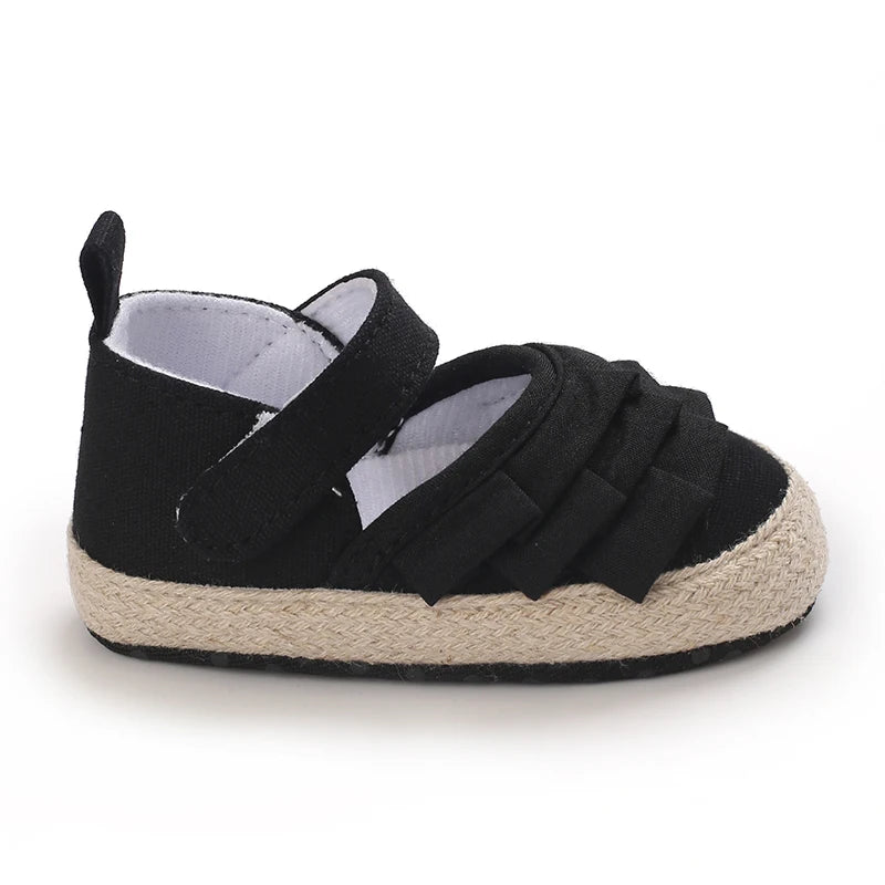 Newborn Baby Shoes Girls' Baby Baby Shoes Princess Flower Baby Cotton Sole First Walking Shoes For 0-18 Months