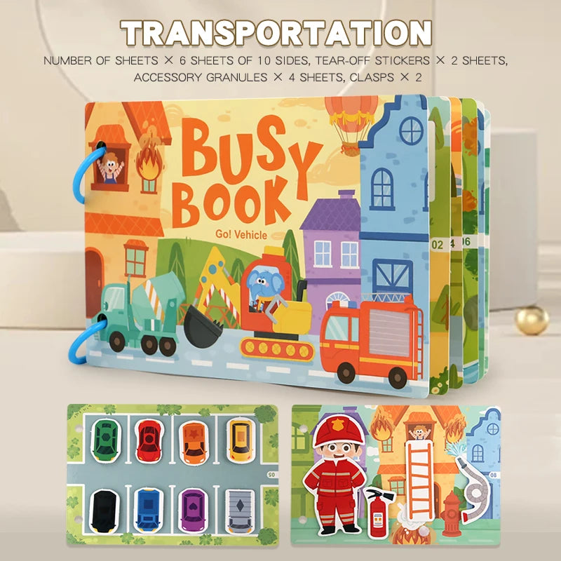 Montessori Baby Busy book My First Quiet Book Paste Early Learning Education Children Toy Matching Puzzles Game For Baby Gift