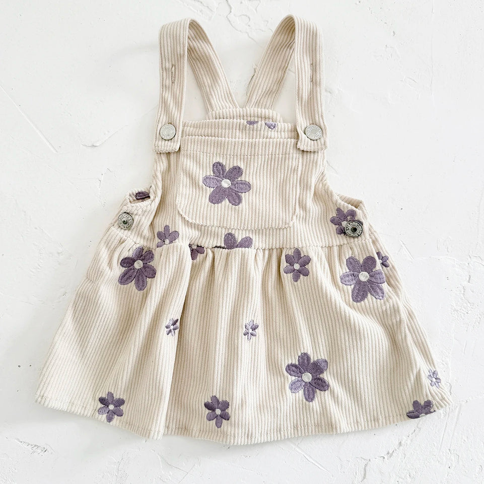 Ins Baby Clothes Girls Denim Dresses Flowers Embroidery Strap Skirt Infant Kids' Dresses One-piece Overall 2 Years Girl Clothes