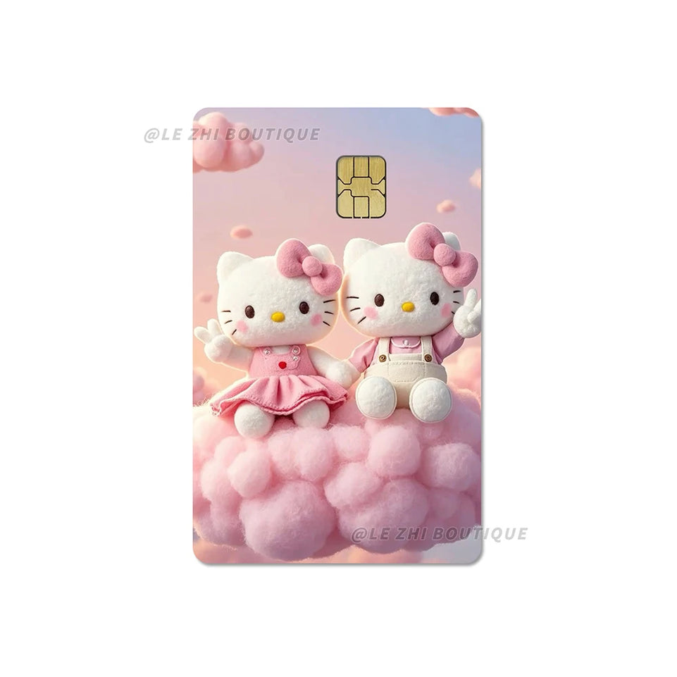 Anime Cartoon Sanrio Hello Kitty Credit Card Stickers Kawaii Waterproof Bank Card Bus Metro Sticker Decoration Girls Accessories