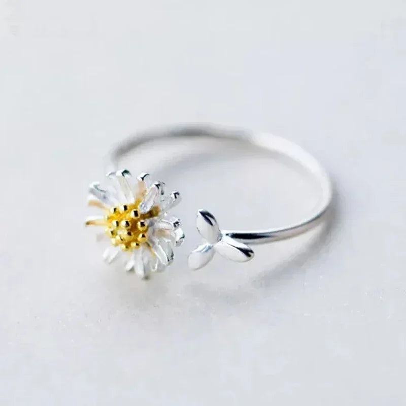 Кольцо Женское Chic Fresh Daisy Opening Ring Lady Delicate Flower Gift Everyday Jewelry For Teen Girls Accessories For Women