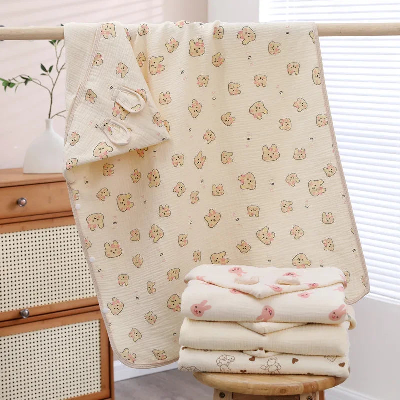 Baby Shower Towel Gauze Soft Absorbent Breathable Hooded Bathrobe Cartoon Bear Skin Friendly Durable Infant Bath Supplies