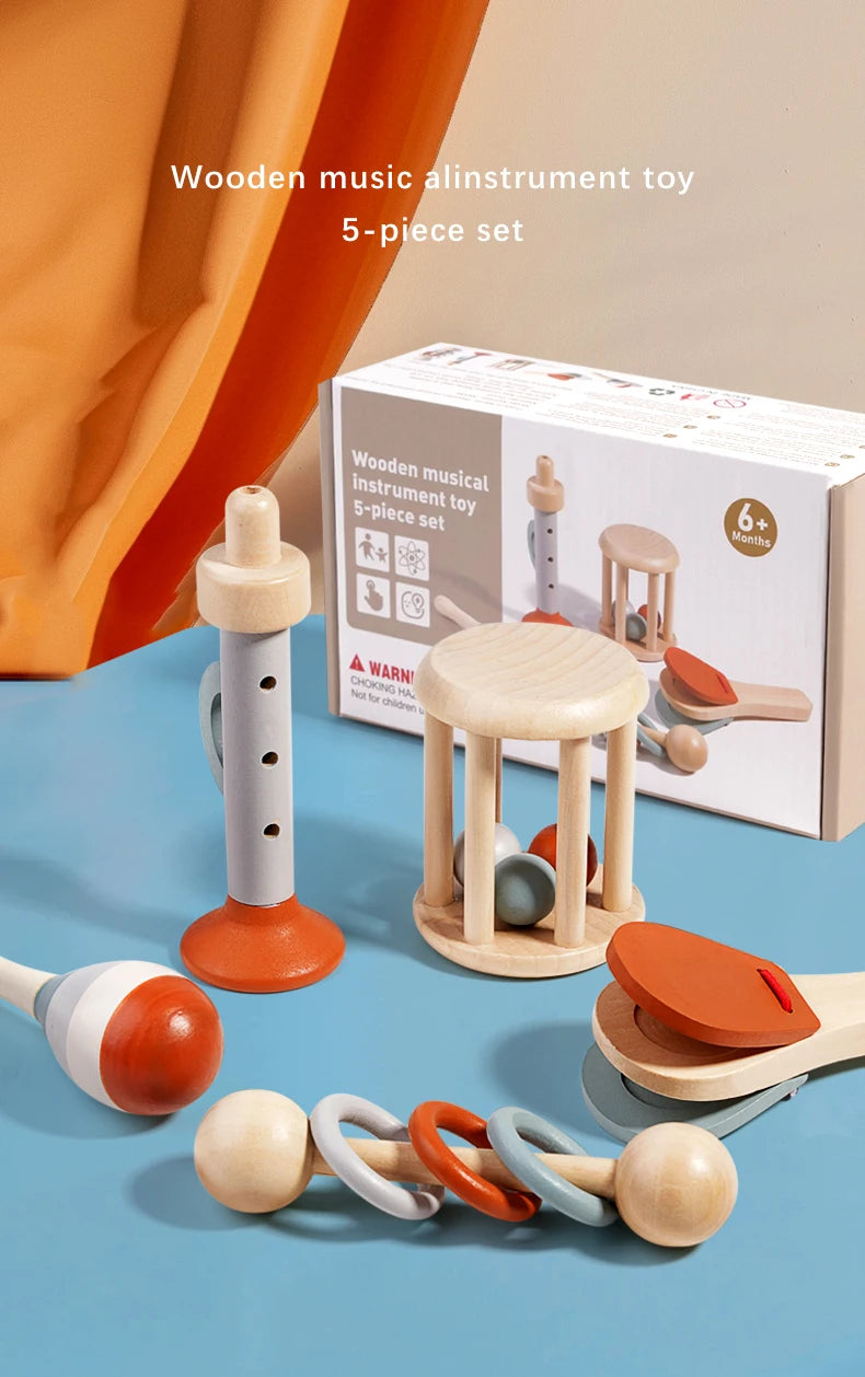 Baby Handheld Bell, Ringing Instrument, Early Childhood Education, Soothing Bed Bell, Wooden Gripping, Chewing Toy baby gift