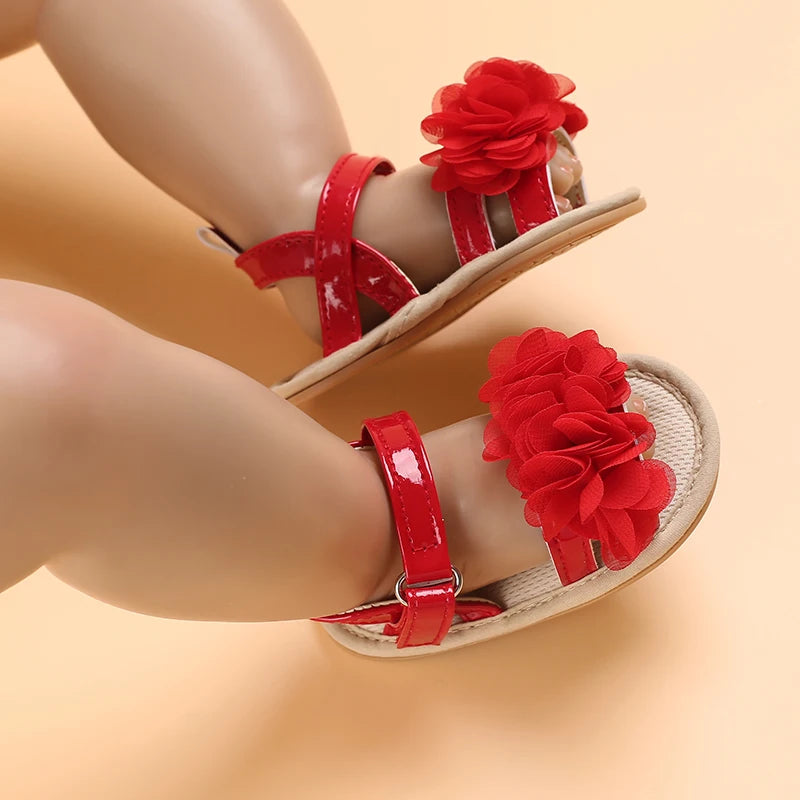 Baby Shoes Baby Shoes 0-18 Months Female Infant Fashion Flower Sandals Non slip Soft Sole Walking Shoes