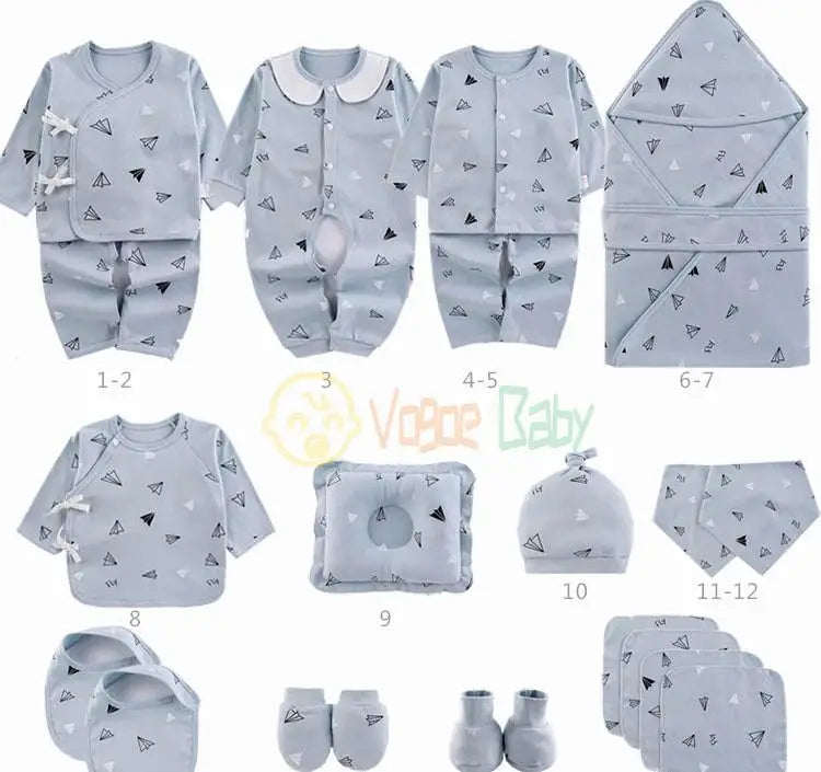 18/22 Pieces Newborn Clothes Baby Gift Pure Cotton Baby Set 0-6 Months Autumn And Winter Kids Clothes Suit Unisex Without Box